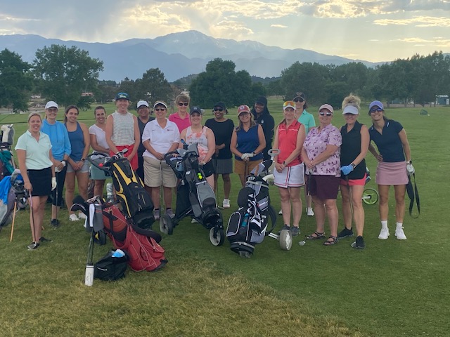 Kelly with a ladies' group on the course